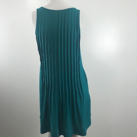 Aritzia Babaton Ilja Pleated Green/Blue Dress - Picture 6 of 7